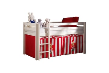 Halvhög Säng med gardin Pino Vit, Chucky