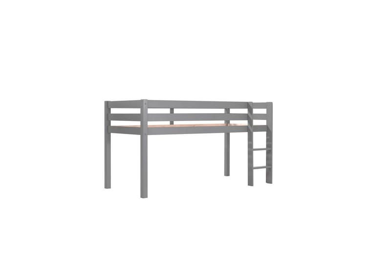 Halvhöjdssäng med gardin Pino Spring Grå, Grå, Utan rutschkana, Vår, Fjäder, 3 - Grå, Grå, Utan rutschkana, Vår, Fjäder, 3 - Möbler - Barnmöbler - Barnsäng & juniorsäng - Loftsäng barn