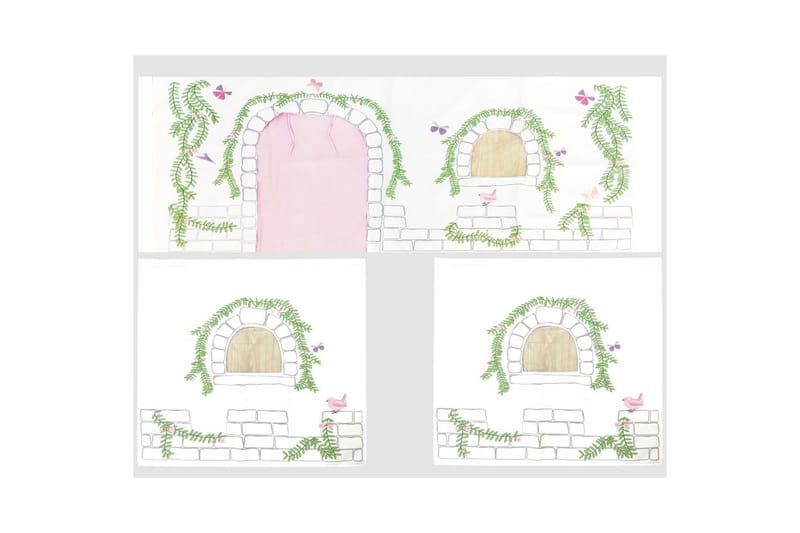 Halvhöjdssäng med gardin Pino Birdy Naturlig, Naturlig, Med rutschkana, Med rutschkana, Inga fickor - Naturlig, Naturlig, Med rutschkana, Med rutschkana, Inga fickor - Möbler - Barnmöbler - Barnsäng & juniorsäng - Loftsäng barn