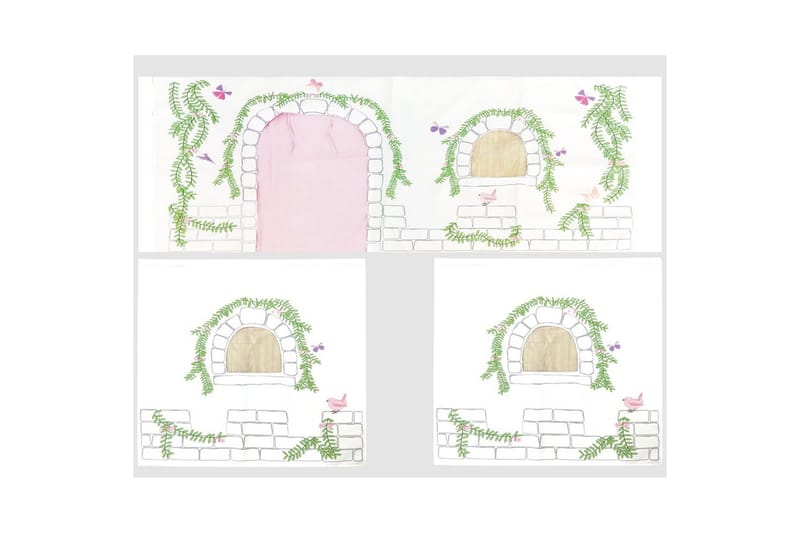 Halvhöjdssäng med gardin Pino Birdy Grå, Grå, Utan rutschkana, Birdy, 3 - Grå, Grå, Utan rutschkana, Birdy, 3 - Möbler - Barnmöbler - Barnsäng & juniorsäng - Loftsäng barn