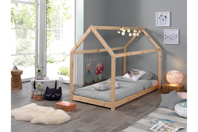 Himmelsäng Greindo 90x200 - Natur - Möbler - Barnmöbler - Barnsäng & juniorsäng - Hussäng