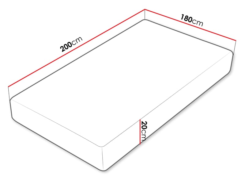 Hovik Skummadrass visco 180x200 cm - vit - Möbler - Barnmöbler - Barnsäng & juniorsäng - Resårbotten barn & barn madrasser