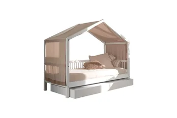 Hussäng med låda textilset Forrest Vit - Vit - Möbler - Barnmöbler - Barnsäng & juniorsäng - Hussäng