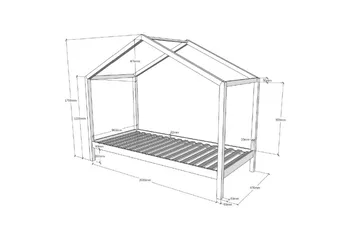 Hussäng med textilsats Dallas 90x200 cm Naturlig, Utan staket, Utan låda - Naturlig, Utan staket, Utan låda - Möbler - Barnmöbler - Barnsäng & juniorsäng - Hussäng