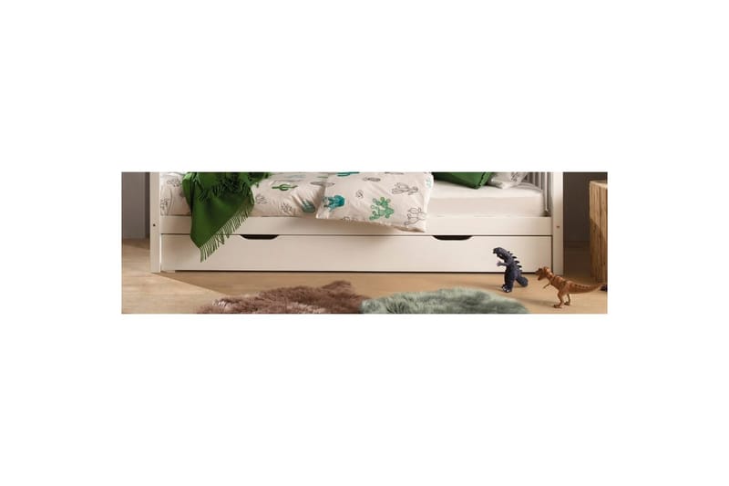 Hussäng med textilsats Dallas 90x200 cm Vit, Utan staket, Med låda - Vit, Utan staket, Med låda - Möbler - Barnmöbler - Barnsäng & juniorsäng - Hussäng
