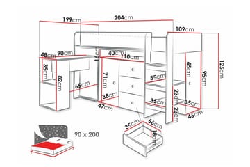 Juniorsäng  Dunvegan 90x200 cm - Svart - Möbler - Barnmöbler - Barnsäng & juniorsäng
