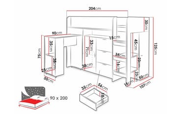 Juniorsäng  Dunvegan 90x200 cm - Vit - Möbler - Barnmöbler - Barnsäng & juniorsäng