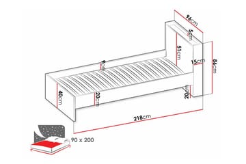 Juniorsäng Rathmore 90x200 cm - Grå - Möbler - Barnmöbler - Barnsäng & juniorsäng