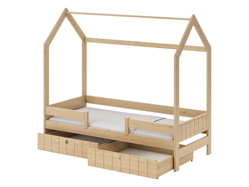 Kagetaka Sängram Hussäng 80x180 cm med förvaring - Brun - Möbler - Barnmöbler - Barnsäng & juniorsäng - Hussäng