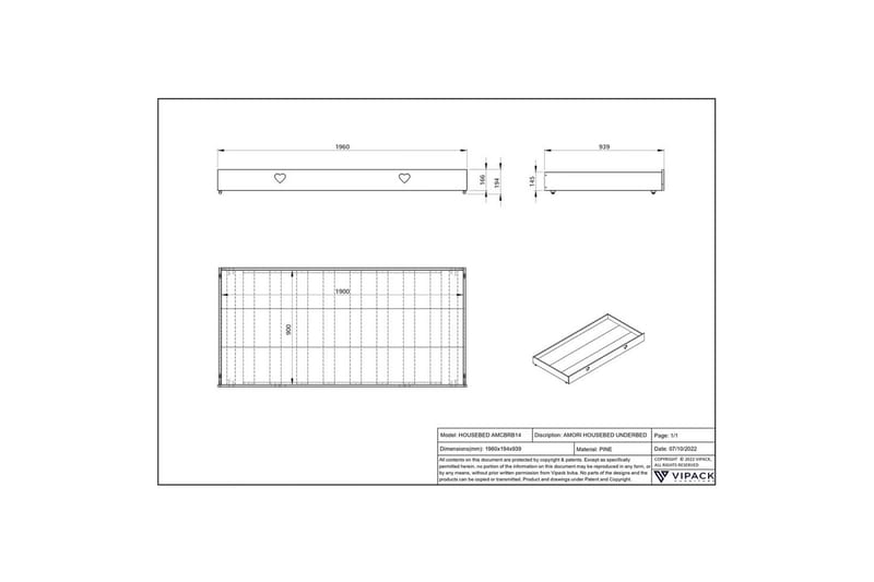Låda för HouseBed Amori Vit - Möbler - Barnmöbler - Barnsäng & juniorsäng - Hussäng