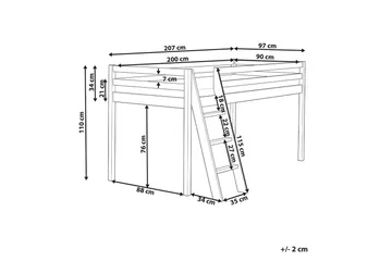 Låg våningssäng Ascoux - Vit - Möbler - Barnmöbler - Barnsäng & juniorsäng - Loftsäng barn