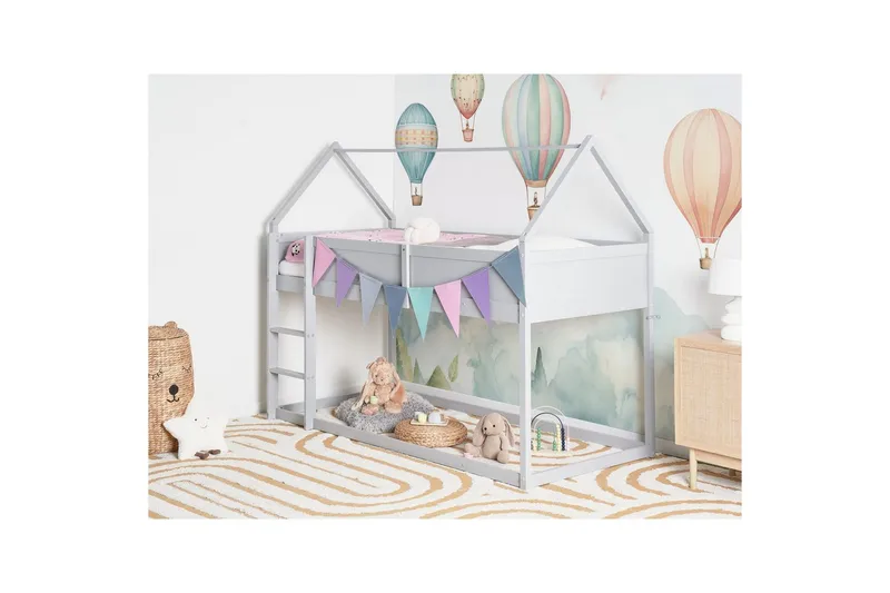 Låg våningssäng Dienne - Grå - Möbler - Barnmöbler - Barnsäng & juniorsäng - Loftsäng barn