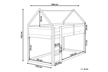 Låg våningssäng Dienne - Vit - Möbler - Barnmöbler - Barnsäng & juniorsäng - Loftsäng barn