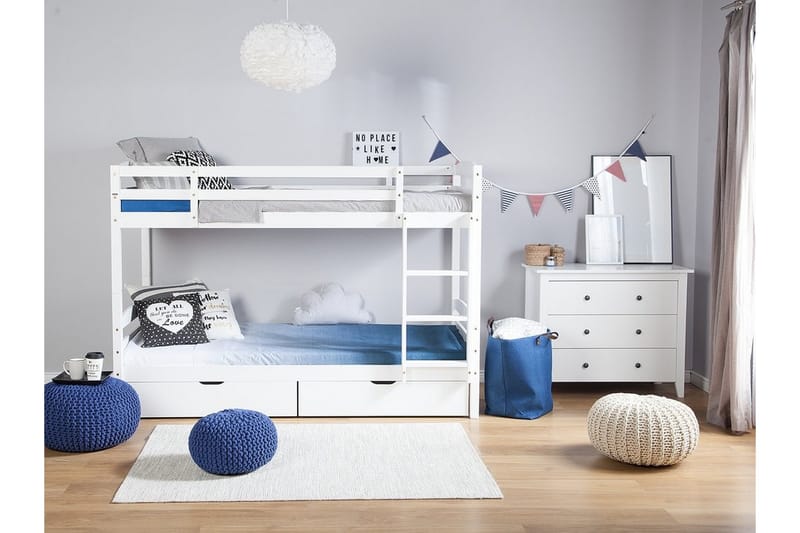 Våningssäng Radon 90x200 cm - Vit - Möbler - Barnmöbler - Barnsäng & juniorsäng - Loftsäng barn