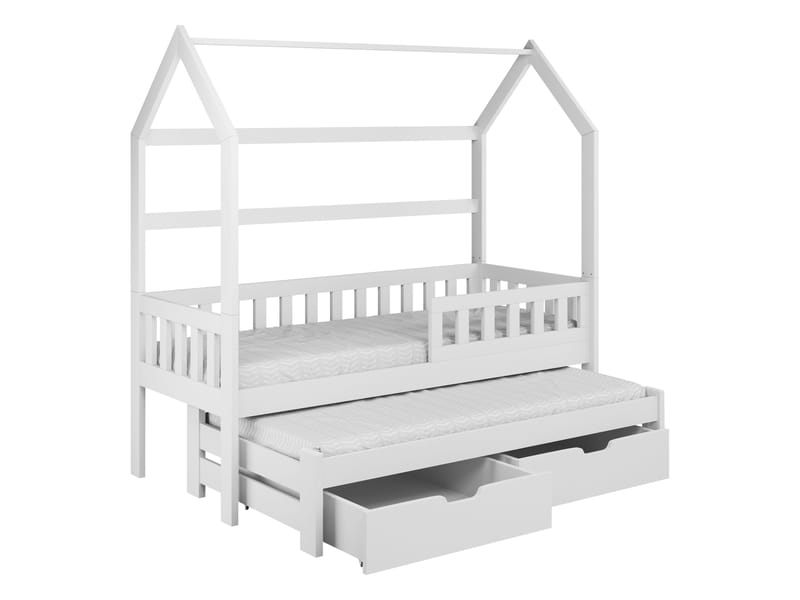 Majbelle Sängram Hussäng 90x200 cm med förvaring och extra liggplats - grön - Möbler - Barnmöbler - Barnsäng & juniorsäng - Hussäng