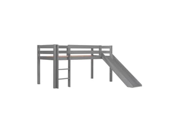 Mellanhög säng med rutschkana Pino Grå, 115 cm - Grå, 115 cm - Möbler - Barnmöbler - Barnsäng & juniorsäng - Loftsäng barn