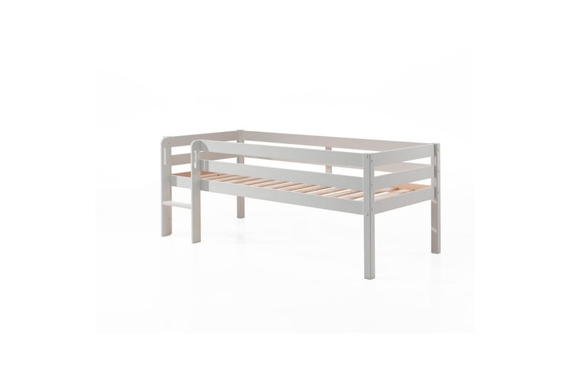 Mellanhög säng med stege Pino Vit, 85 cm - Vit, 85 cm - Möbler - Barnmöbler - Barnsäng & juniorsäng - Loftsäng barn