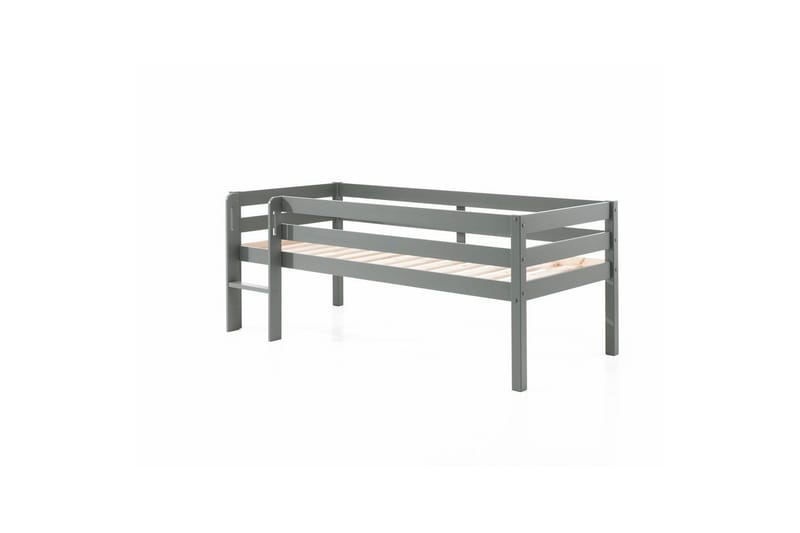 Mellanhög säng med stege Pino Grå, 85 cm - Grå, 85 cm - Möbler - Barnmöbler - Barnsäng & juniorsäng - Loftsäng barn