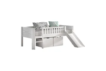 Mellanstegsäng med rutschkana och ett set med 2 lådor Scott - Möbler - Barnmöbler - Barnsäng & juniorsäng - Loftsäng barn