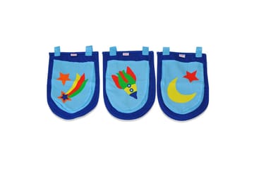 Mellanstegsäng med rutschkana och matchande textilset (lekgardin, tunnel och förvaringsfickor) Scott Astro - Astro - Möbler - Barnmöbler - Barnsäng & juniorsäng - Loftsäng barn