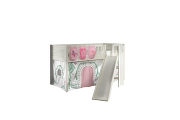 Mellanstegsäng med rutschkana och matchande textilset (lekgardin och förvaringsfickor) Scott Birdy - Birdy - Möbler - Barnmöbler - Barnsäng & juniorsäng - Loftsäng barn