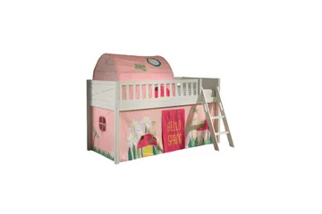 Mellanstegsäng med stege och matchande textilset (lekgardin och tunnel) Scott Vår - Vår - Möbler - Barnmöbler - Barnsäng & juniorsäng - Loftsäng barn