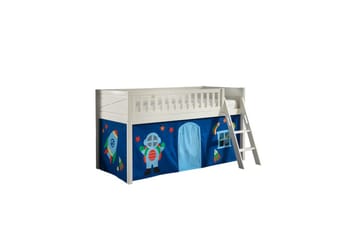 Mellanstegsäng med stege och matchande textilset (lekgardin) Scott Astro - Astro - Möbler - Barnmöbler - Barnsäng & juniorsäng - Loftsäng barn