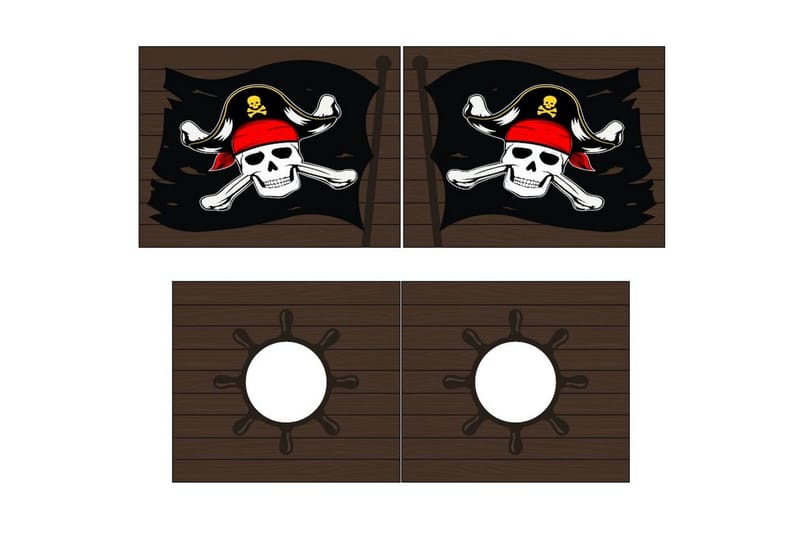 Mellanstegsäng med stege och matchande textilset (lekgardin) Scott Karibiska Pirater - Karibiska Pirater - Möbler - Barnmöbler - Barnsäng & juniorsäng - Loftsäng barn