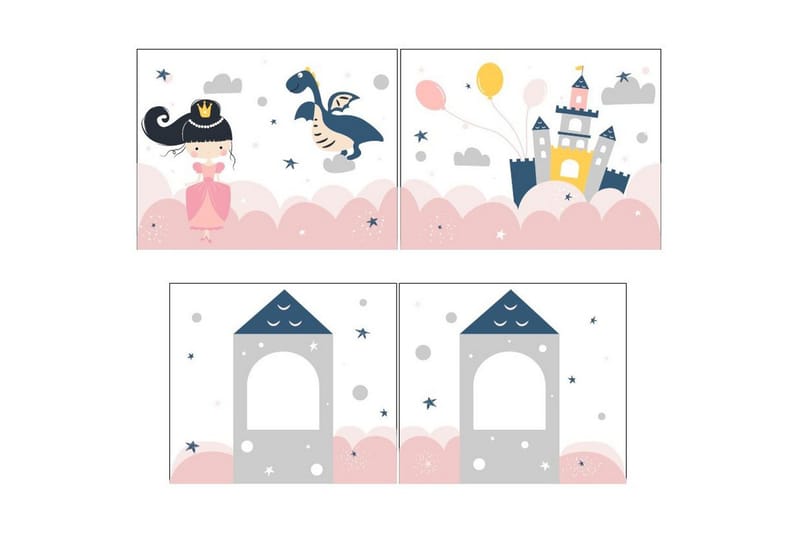 Mellanstegsäng med stege och matchande textilset (lekgardin) Scott Prinsessa Sophie, Prinsessan Sophie - Prinsessa Sophie, Prinsessan Sophie - Möbler - Barnmöbler - Barnsäng & juniorsäng - Loftsäng barn