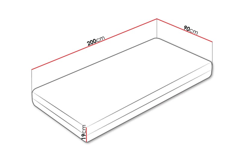 Norrebon Resårmadrass 90x200 cm - Vit - Möbler - Säng - Madrass - Resårmadrass & resårbotten