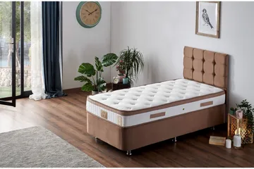 Resårmadrass 90x190 cm - Vit/Brun - Möbler - Säng - Madrass - Resårmadrass & resårbotten