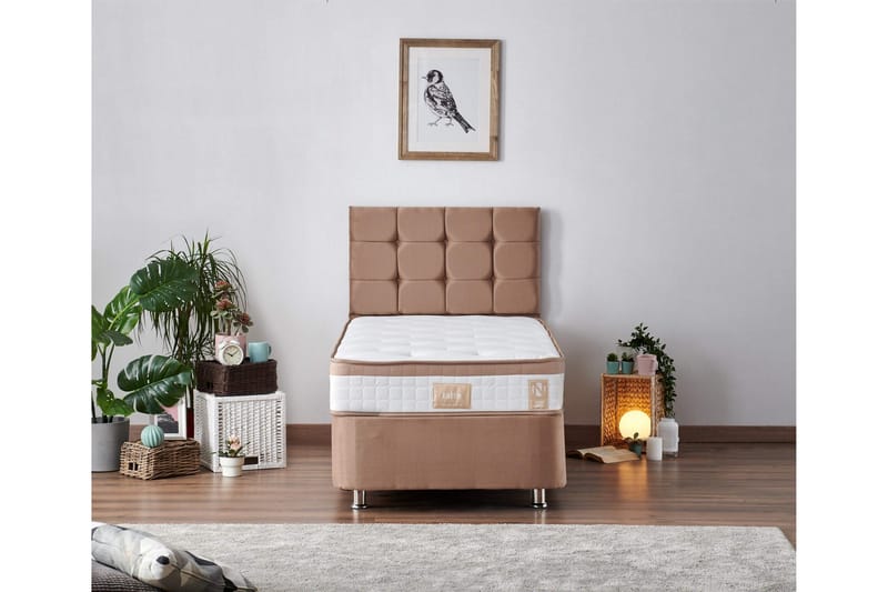 Resårmadrass 90x200 cm - Vit/Brun - Möbler - Säng - Madrass - Resårmadrass & resårbotten