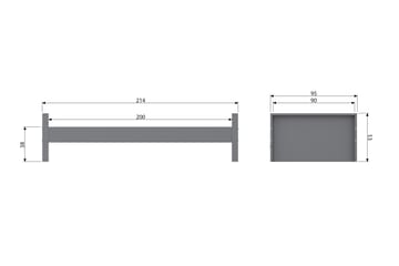 Säng Janey med Förvaring 95x214 cm - Grå - Möbler - Barnmöbler - Barnsäng & juniorsäng - Barnsäng med förvaring