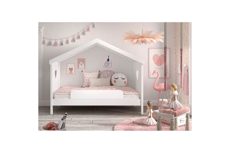 Säng med fallskydd Amori Vit - Möbler - Barnmöbler - Barnsäng & juniorsäng - Hussäng