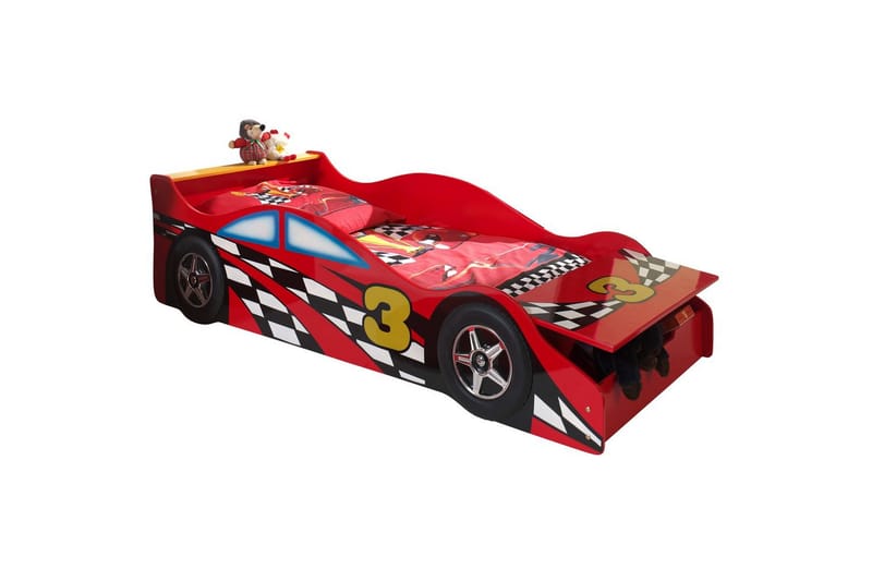 Säng med garderob Race Red 70x140 cm - Möbler - Barnmöbler - Barnsäng & juniorsäng - Hussäng