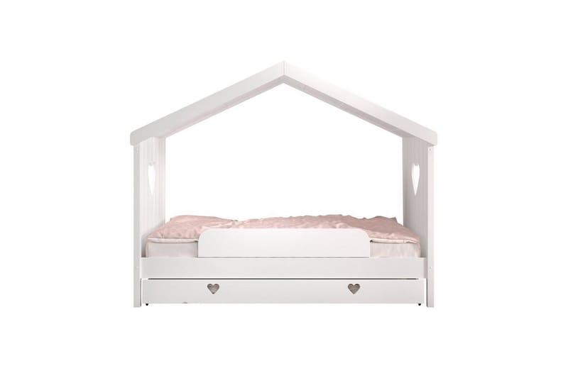 Säng med låda fallskydd Amori Vit - Möbler - Barnmöbler - Barnsäng & juniorsäng - Hussäng