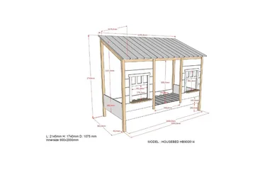 Säng med låda Hussäng Brun - Brun - Möbler - Barnmöbler - Barnsäng & juniorsäng - Hussäng