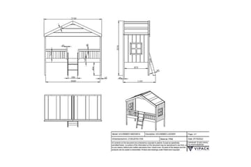 Säng med stege Hussäng - Möbler - Barnmöbler - Barnsäng & juniorsäng - Hussäng