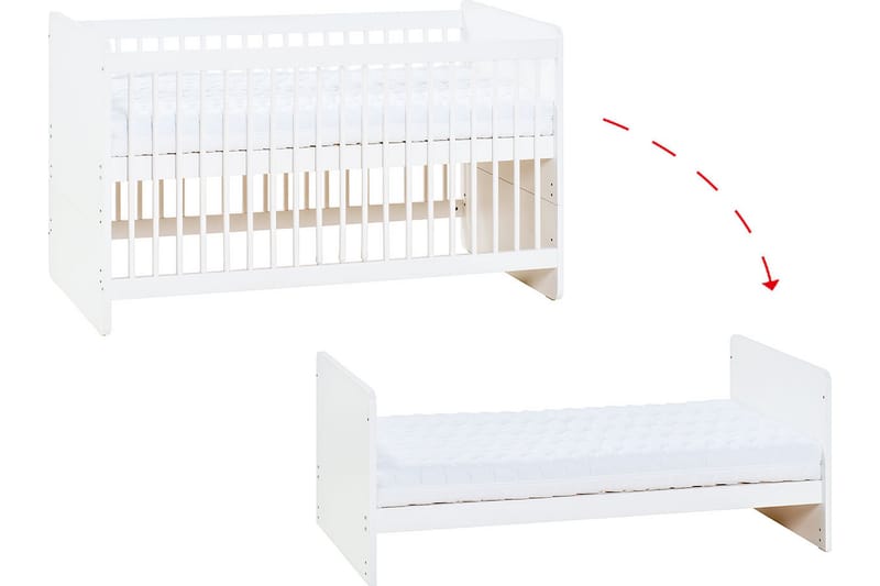 Spjälsäng Maxim 70x140 cm Vit - Vit - Möbler - Barnmöbler - Barnsäng & juniorsäng - Spjälsäng