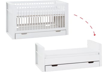 Spjälsäng Milk 70x140 cm Vit - Vit - Möbler - Barnmöbler - Barnsäng & juniorsäng - Spjälsäng