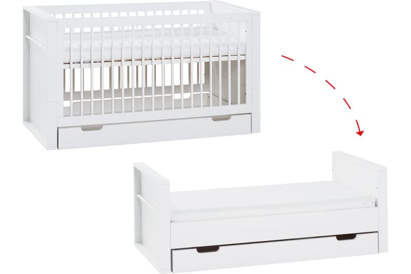 Spjälsäng Milk 70x140 cm Vit - Vit - Möbler - Barnmöbler - Barnsäng & juniorsäng - Spjälsäng