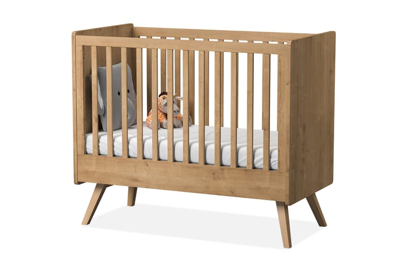 Spjälsäng Vintage 60x120 cm Trä/Natur - Brun - Möbler - Barnmöbler - Barnsäng & juniorsäng - Spjälsäng