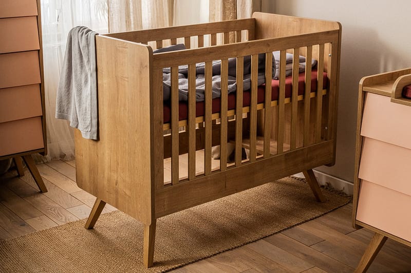Spjälsäng Vintage 60x120 cm Trä/Natur - Brun - Möbler - Barnmöbler - Barnsäng & juniorsäng - Spjälsäng