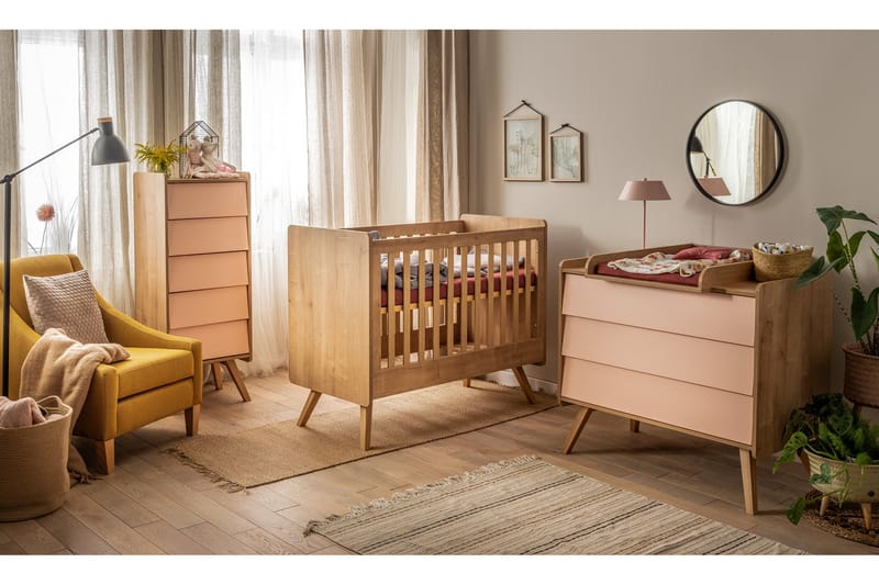 Spjälsäng Vintage 70x140 cm Trä/Natur - Ek - Möbler - Barnmöbler - Barnsäng & juniorsäng - Spjälsäng