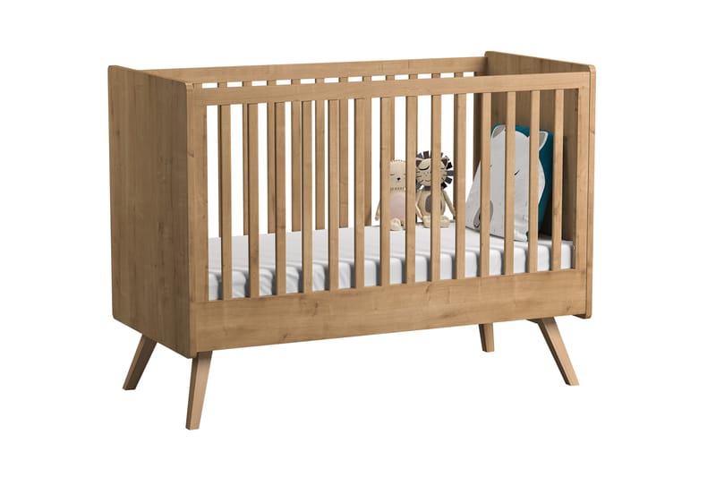 Spjälsäng Vintage 70x140 cm Trä/Natur - Ek - Möbler - Barnmöbler - Barnsäng & juniorsäng - Spjälsäng