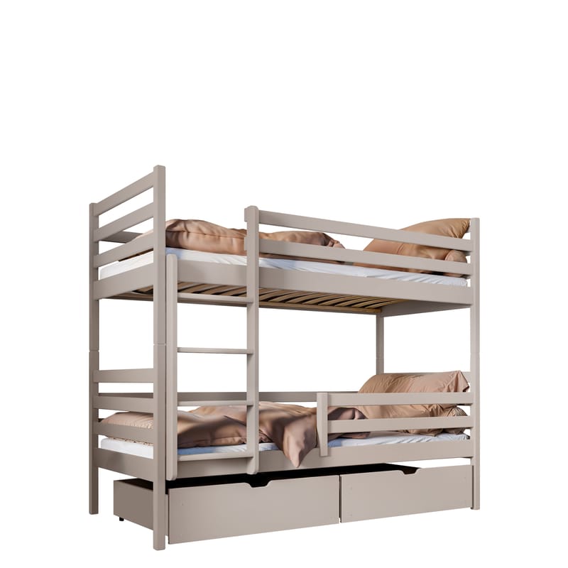 Suno Våningssäng Två Liggplatser 80x180 cm, Beige