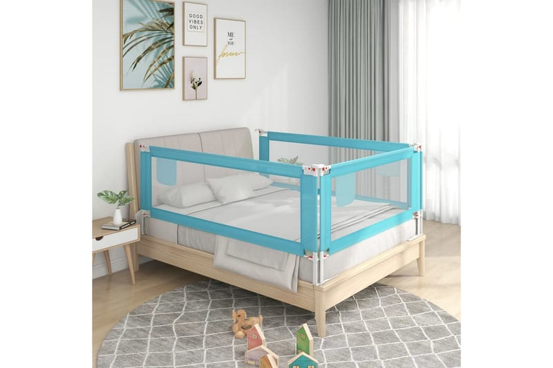 Sängskena för barn blå 140x25 cm tyg - Blå - Tillbehör barnsäng