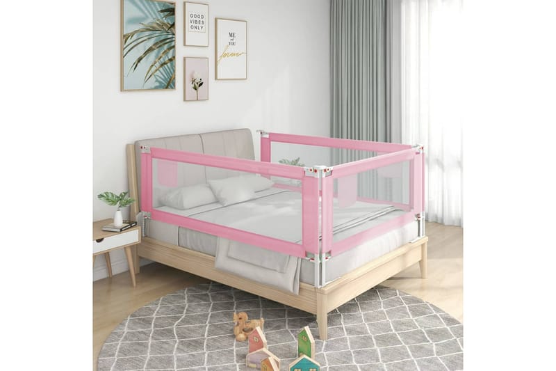 Sängskena för barn rosa 90x25 cm tyg - Rosa - Tillbehör barnsäng