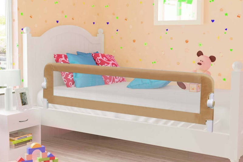 Sängskena för barn taupe 150x42 cm polyester - Brun - Tillbehör barnsäng