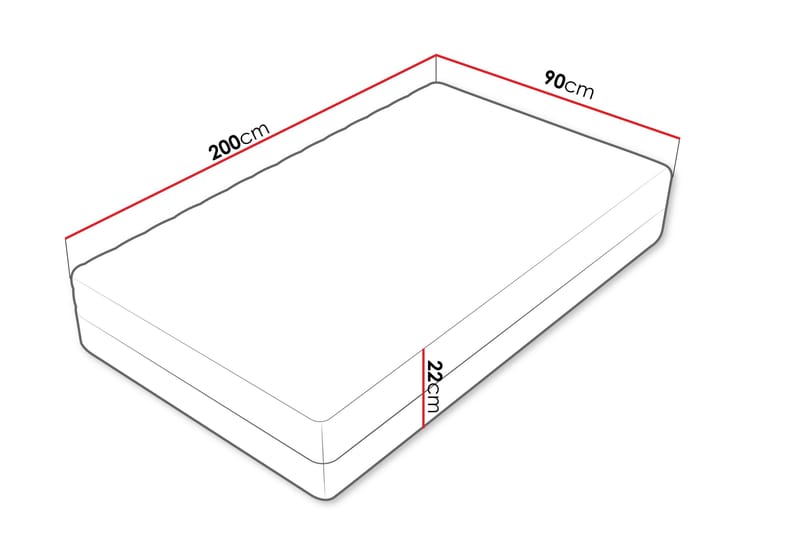 Unona Skummadrass 90x200 cm med Fasthetsgrad Medium - Vit - Möbler - Säng - Madrass - Skummadrass